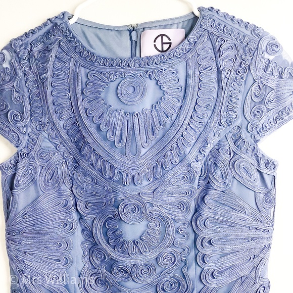 JS Collections Short Sleeve Mesh Cocktail Dress10P - Picture 4 of 8